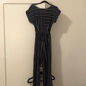 Navy striped jumpsuit